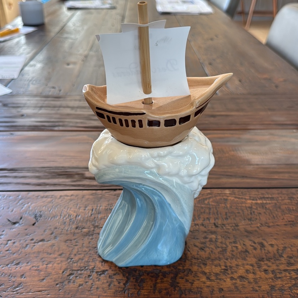 Dos Maderas Pirate Ship and Wave Ceramic Tiki Glass - 6 still available - Picture 2 of 2
